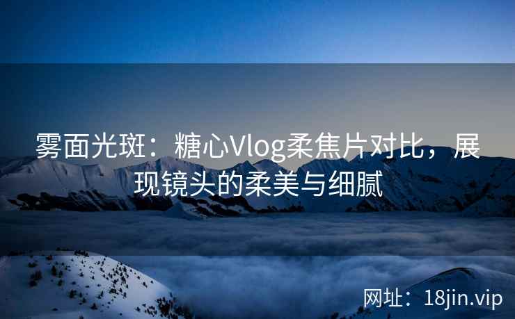 雾面光斑：糖心Vlog柔焦片对比，展现镜头的柔美与细腻