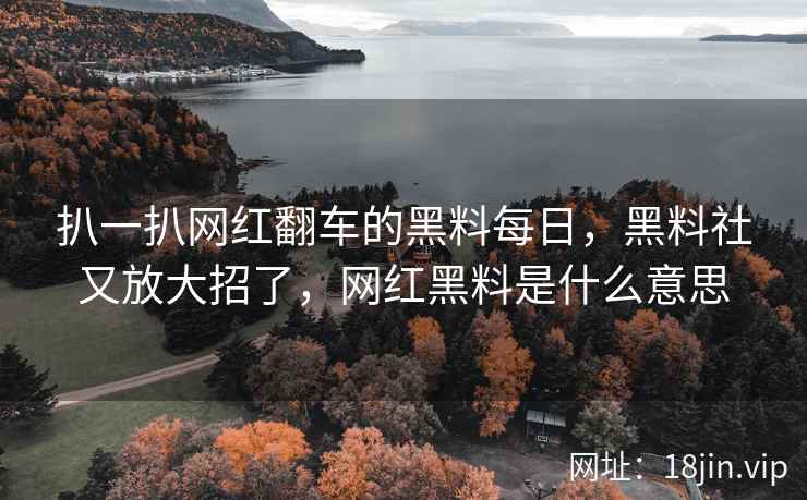 扒一扒网红翻车的黑料每日，黑料社又放大招了，网红黑料是什么意思