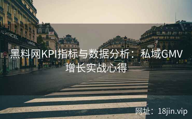 黑料网KPI指标与数据分析：私域GMV增长实战心得