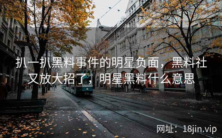 扒一扒黑料事件的明星负面，黑料社又放大招了，明星黑料什么意思